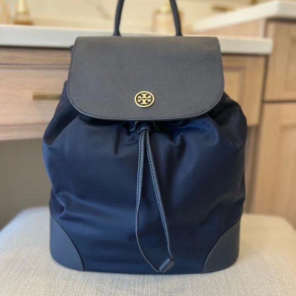 Tory Burch Blue Backpack with Gold Hardware - Picture 1 of 4